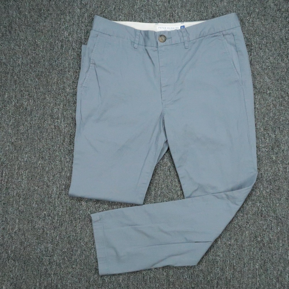 Peter Manning Slim Fit Chinos in Light Blue